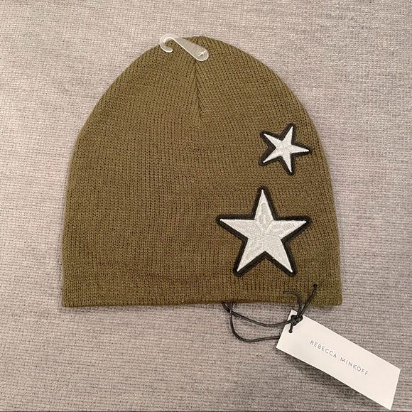 Rebecca Minkoff Accessories - Rebecca Minkoff Star Beanie (Olive)